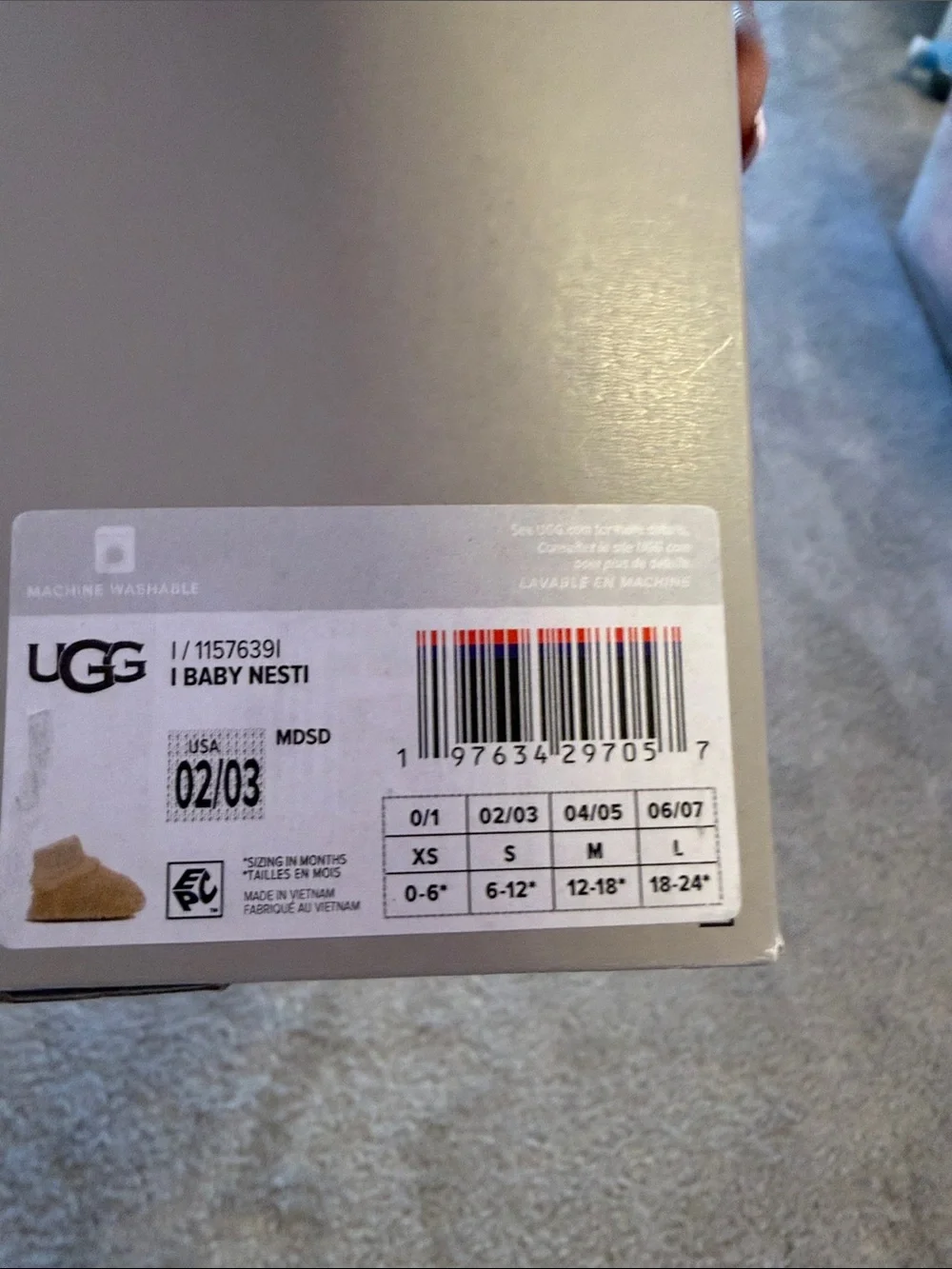 UGG Kids Plush Booties in Light Chestnut baby size 3.